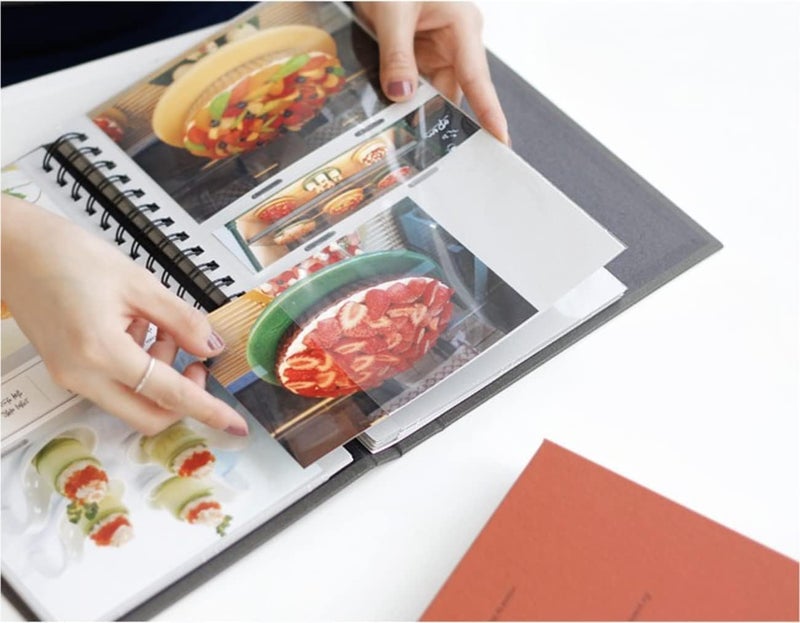 dalgaru Aesthetic Simple Lovely Korean Hard Cover 4 x 6 in Photo Album Book for couples, family, baby, wedding - holds 100 photos includes 50 double sided memo slips/spiral bound (Carrot) - Image 2